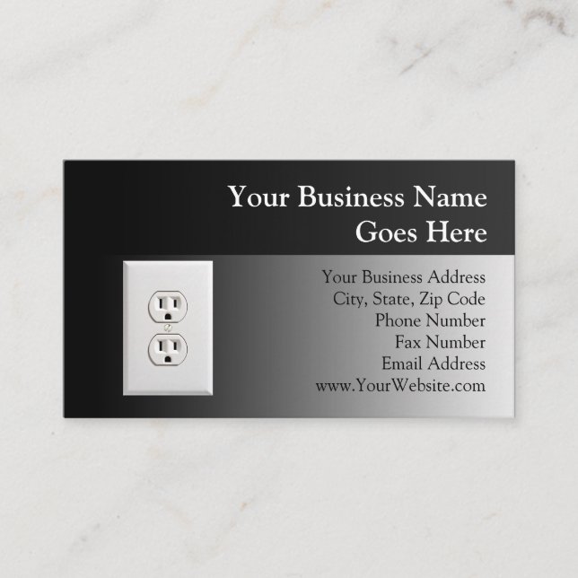 Fake Electrical Outlet Funny Electrician Handyman Business Card (Front)