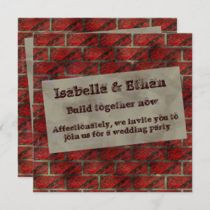 Fake exposed brick or tiles simulating it? Reddish Invitation