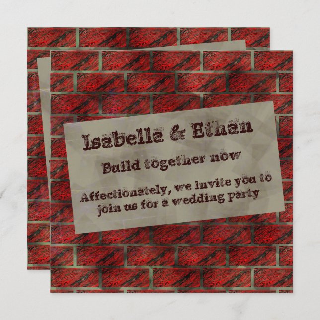 Fake exposed brick or tiles simulating it? Reddish Invitation (Front/Back)