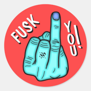 Fake F-Bomb Funny Joke – Censored Swear Word Classic Round Sticker
