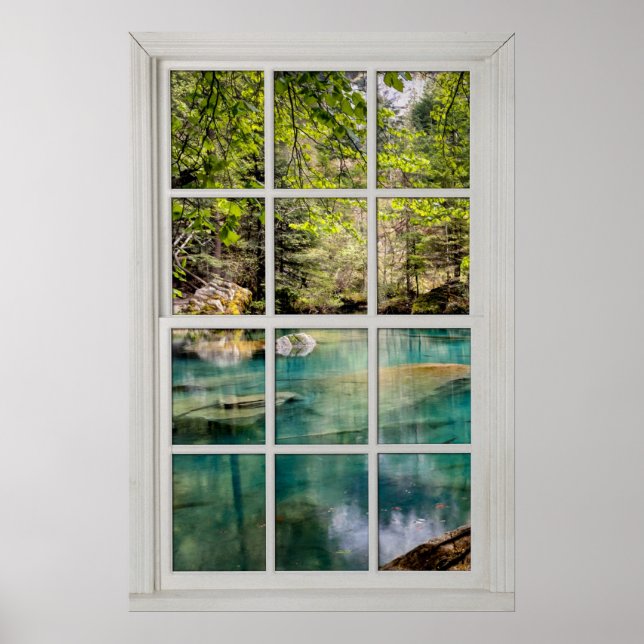 Fake Faux Window Illusion - Bright Lagoon Scene Poster (Front)