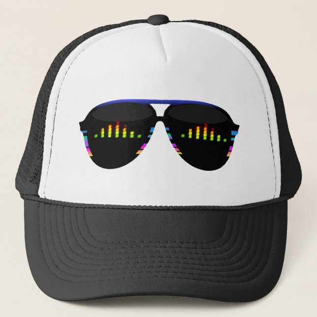 Fake Glasses - EQ Bar Trucker Hat (Front)