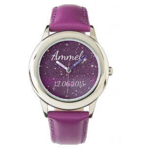 Fake Glitter lila Watch