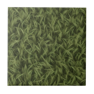 Fake Grass Artificial Faux Grass Dark Green Ceramic Tile