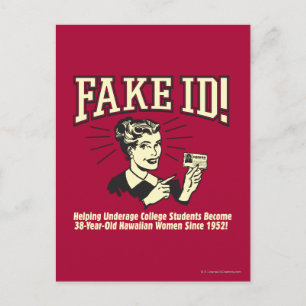 Fake ID: Underage College Hawaiian Postcard