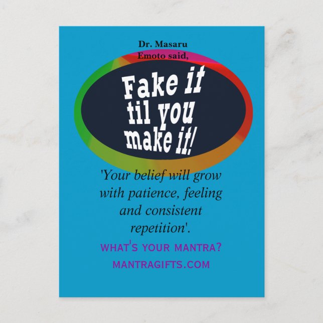 Fake it til You Make it Postcard (Front)