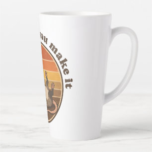 Fake It Till You Make It Retro Possum Playing Dead Latte Mug