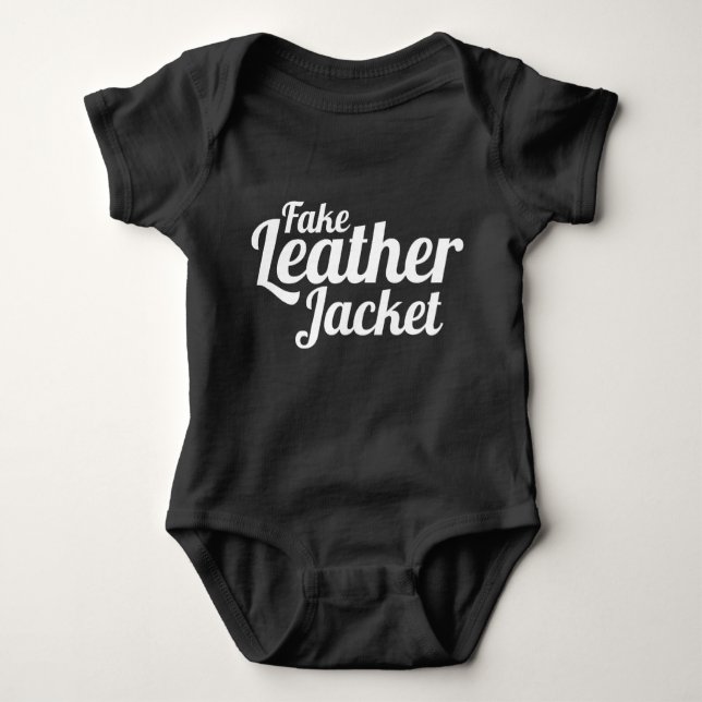 Fake Leather Jacket - Baby Clothes Baby Bodysuit (Front)