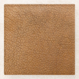 fake leather look glass coaster