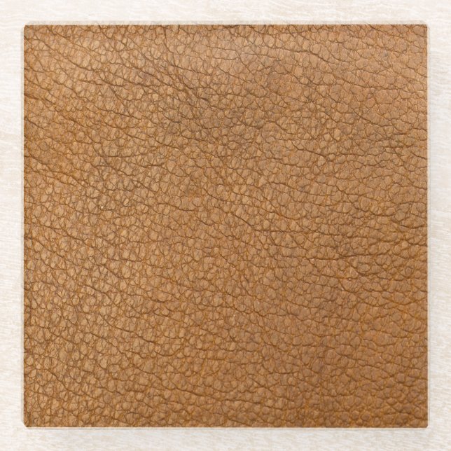 fake leather look glass coaster (Front)