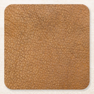 fake leather look square paper coaster