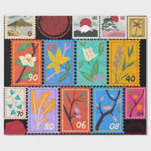 Fake Masterpiece Random Stamps Collage Collection Wrapping Paper