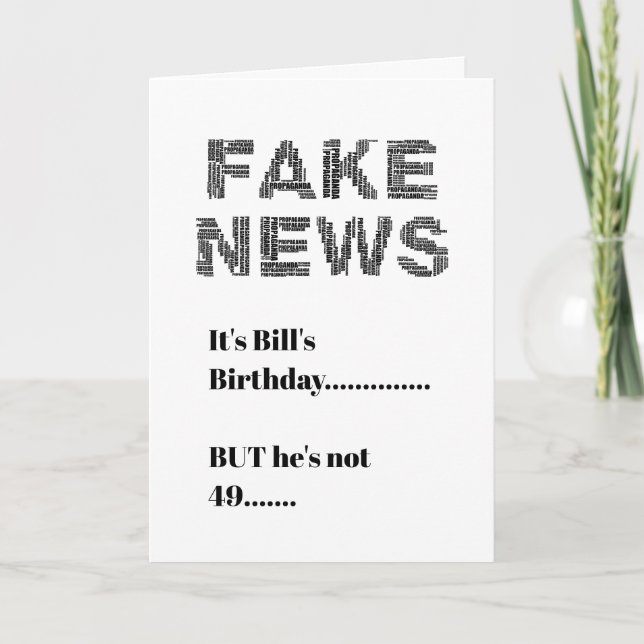FAKE NEWS 50th Birthday Greeting Card (Front)