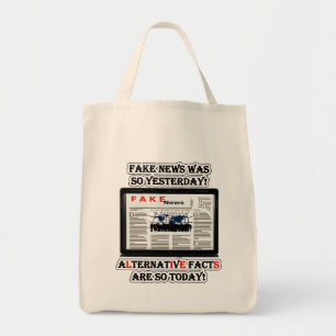 Fake News and Alternative Facts Grocery Tote Bag