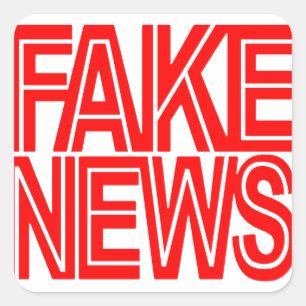 FAKE NEWS LOGO SQUARE STICKER