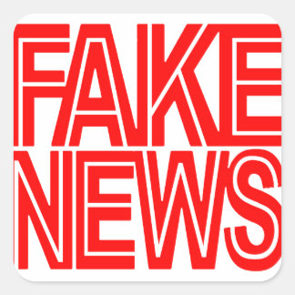FAKE NEWS LOGO SQUARE STICKER