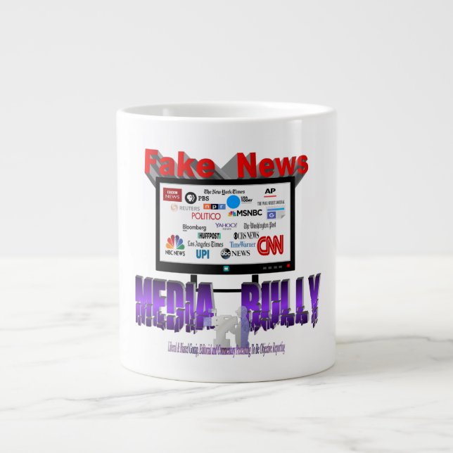 Fake News (Medial Bully) Large Coffee Mug (Front)