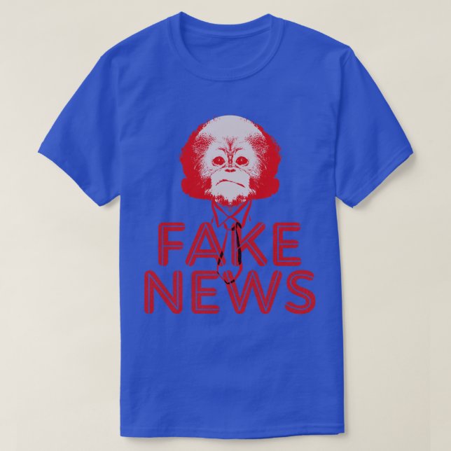 Fake News Monkey T-Shirt (Design Front)