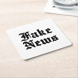 Fake News Square Paper Coaster