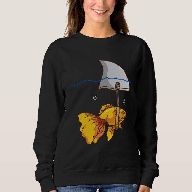 Fake Shark Goldfish Fish Sweatshirt (Front)