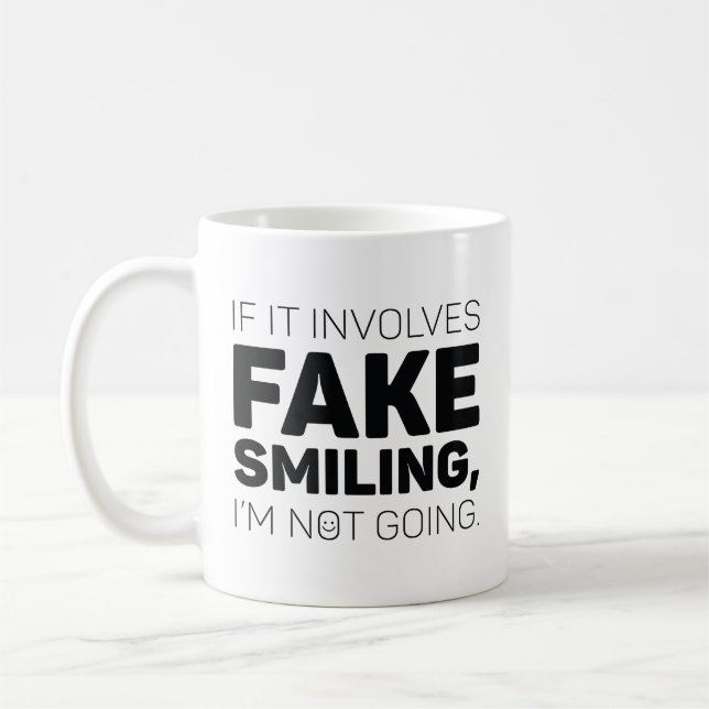 Fake Smiling Coffee Mug (Left)