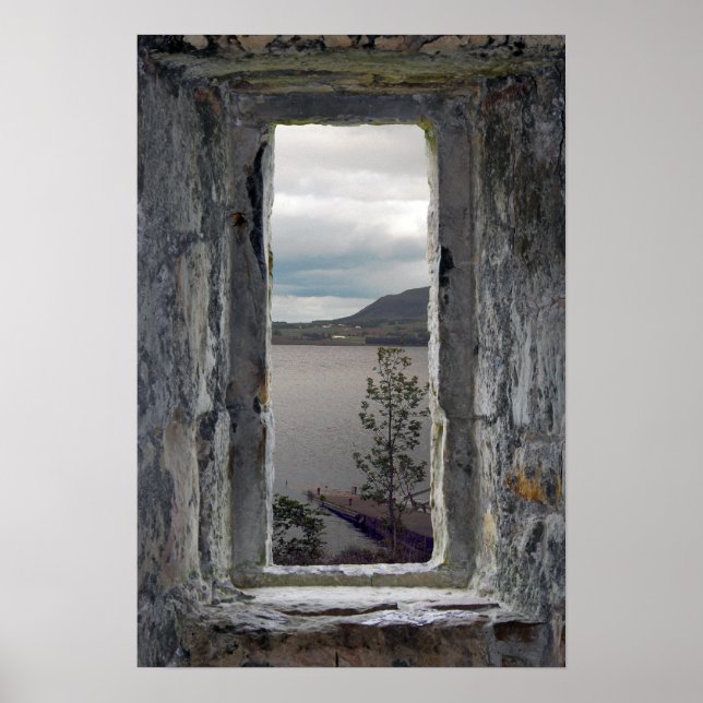 Fake Stone Window with View of Loch Poster (Front)