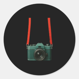 Fake Tourist Camera Holiday Photographer Vacation Classic Round Sticker