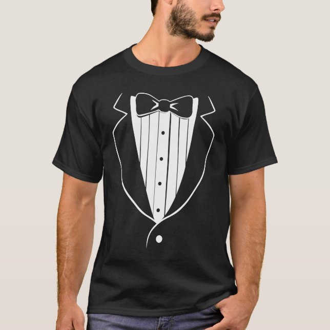 Fake Tuxedo White   Halloween Costume T-Shirt (Front)