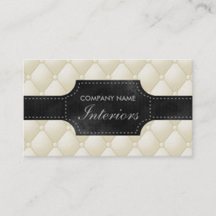Fake White And Black Tufted Leather Look-like Business Card