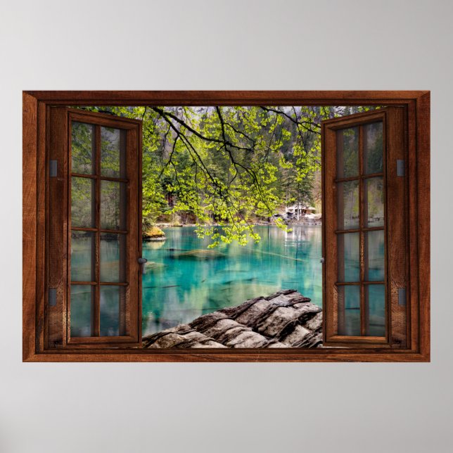 Fake Window Illusion - Blue Lagoon Poster (Front)