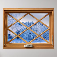 Fake Window Illusion - Fresh Snow Scene