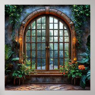 Fake window landscape poster