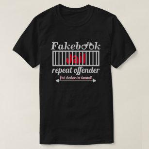 Fakebook Jail Repeat Offender Novelty Parody Dk T-Shirt