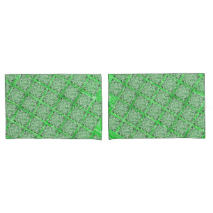 Fakes folhagens verdes, fake azulejo, quadradas. pillowcase