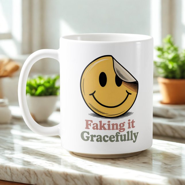 Faking It Gracefully | Self-Aware Survival Humor   Coffee Mug (Creator Uploaded)
