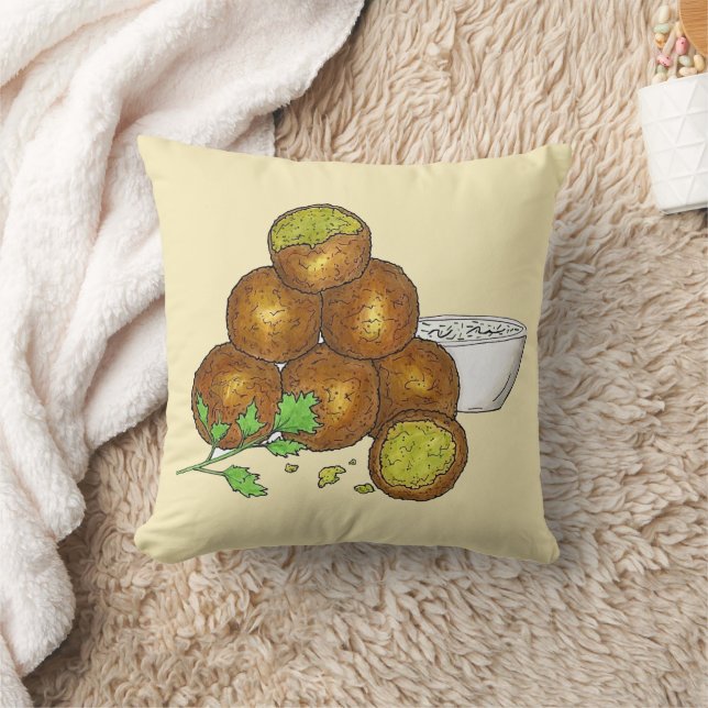 Falafel Balls Middle Eastern Chickpeas Egyptian Cushion (Blanket)