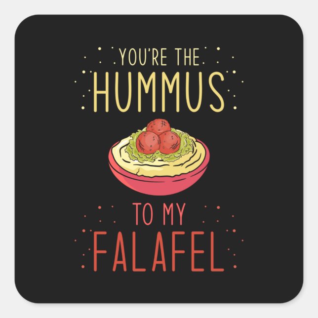 Falafel Hummus Square Sticker (Front)