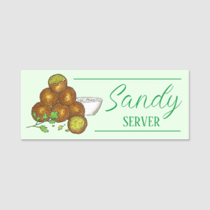 Falafel Mediterranean Vegetarian Food Restaurant Name Tag