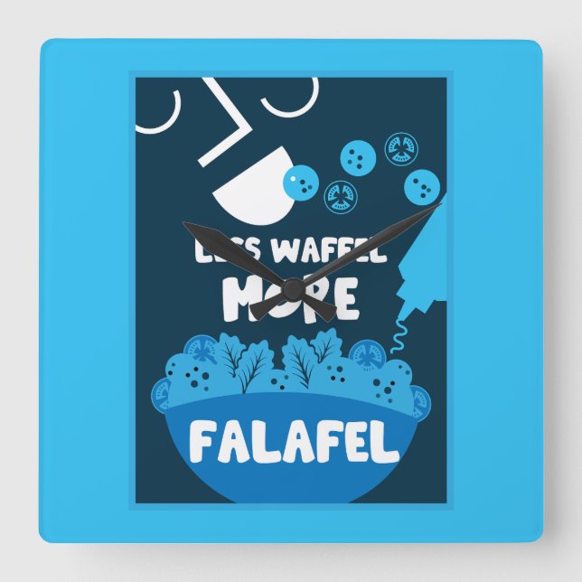 Falafel Middle Eastern Street Food Square Wall Clock (Front)