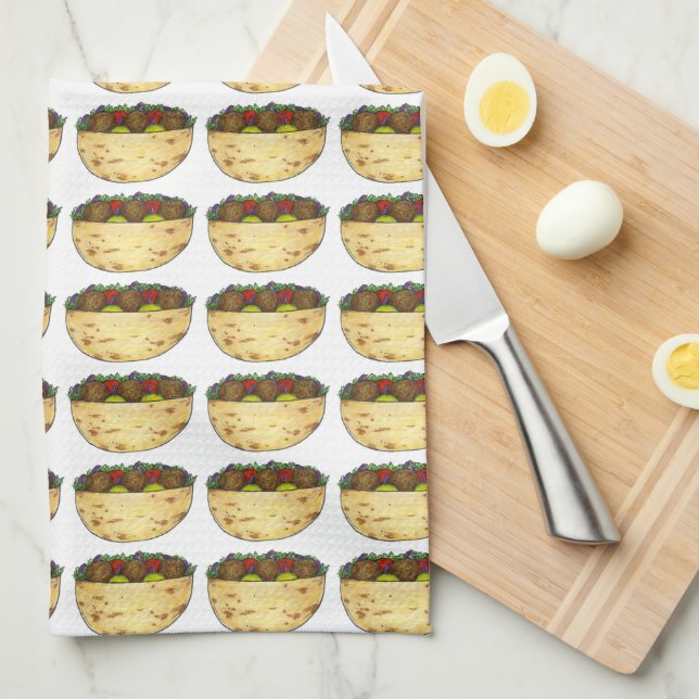 Falafel Pita Sandwich Food Foodie Print Towel (Quarter Fold)