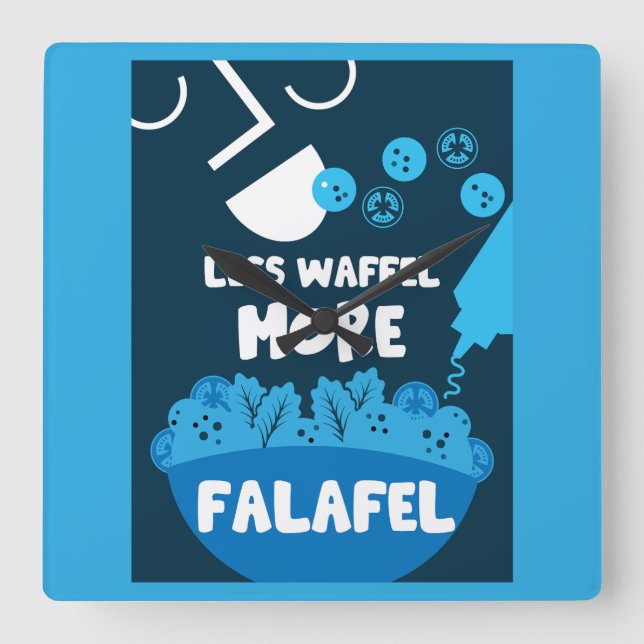 Falafel Street Food Square Wall Clock (Front)