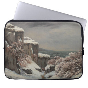 Falaises au Bord de la Mer sous la Neige - Courbet Laptop Sleeve