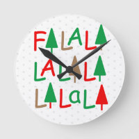 FaLaLa... Christmas Trees Green Red Snowflakes