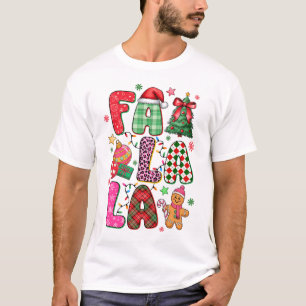 Falala Colorful Preppy Christmas Tree Gingerbread T-Shirt