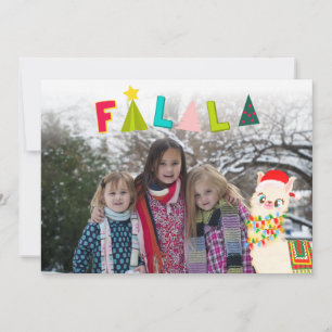 Falala Colourful Llama Custom Photo Holiday Card