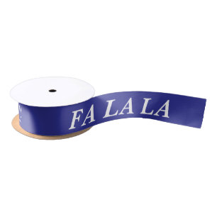 FALALA STYLISH MODERN MERRY CHRISTMAS DARK BLUE SATIN RIBBON