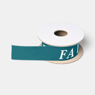 FALALA STYLISH MODERN MERRY CHRISTMAS DARK TEAL SATIN RIBBON