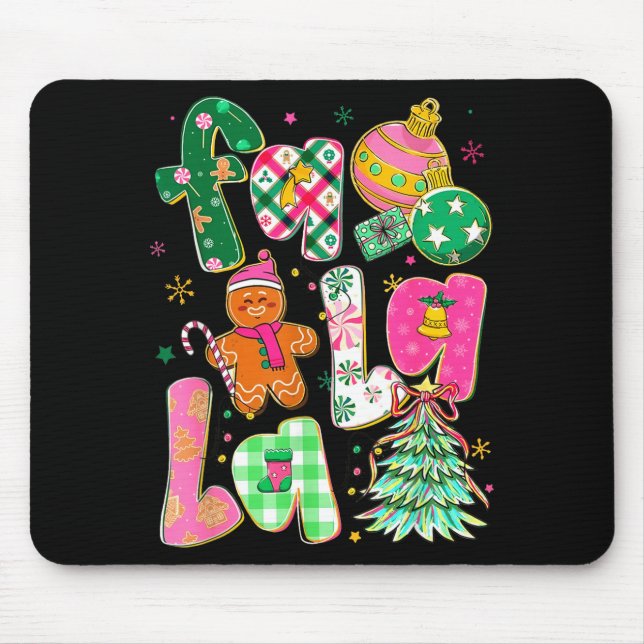 Falala Sublimation Gingerbread Preppy Christmas Co Mouse Pad (Front)