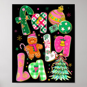 Falala Sublimation Gingerbread Preppy Christmas Co Poster
