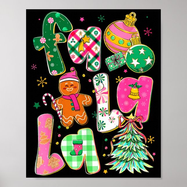 Falala Sublimation Gingerbread Preppy Christmas Co Poster (Front)